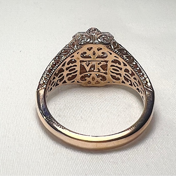 Vanna K Asscher Cut CZ Ring in Rose Gold Plated 925 Sterling Silver - Picture 4 of 4